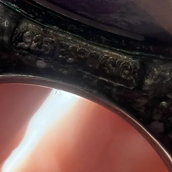 925 Sterling Silver Purple Charoite Oval Ring Sz 6.25 Pinky Heavy Tested GIFT - Picture 10 of 14